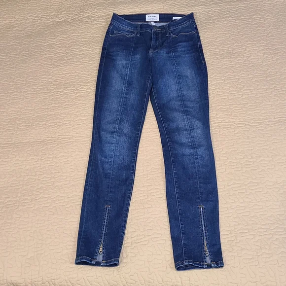 Frame le high skinny zip jeans size 28 - Picture 4 of 13